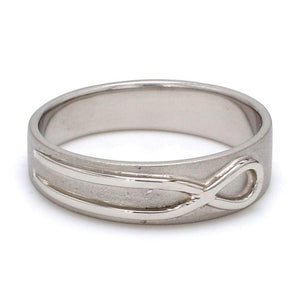 Side View of Plain Infinity Knot Platinum Love Bands SJ PTO 115