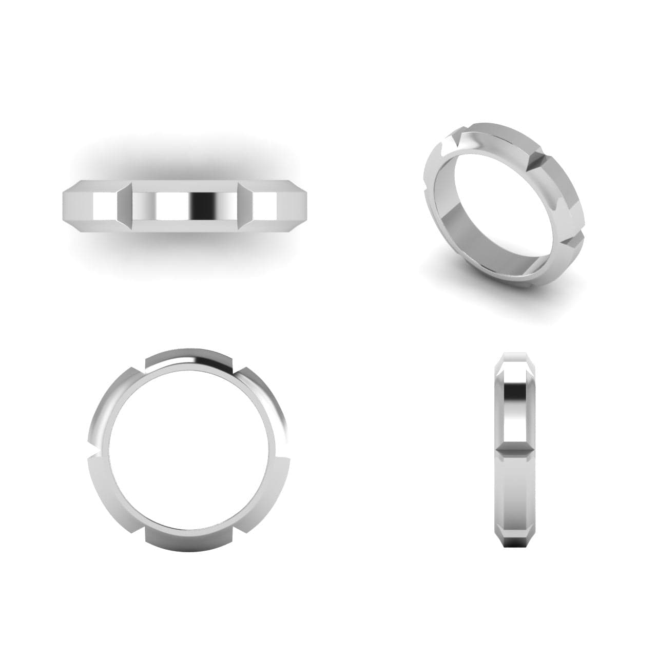 Jewelove™ Rings Plain Platinum Couple Ring JL PT MB 127