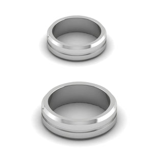 Jewelove™ Rings Both Plain Platinum Couple Ring JL PT MB 128