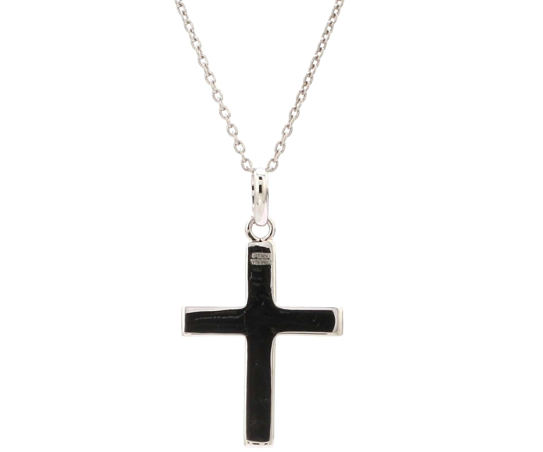 Jewelove™ Pendants 1 inch Plain Platinum Cross Pendant JL PT P 243