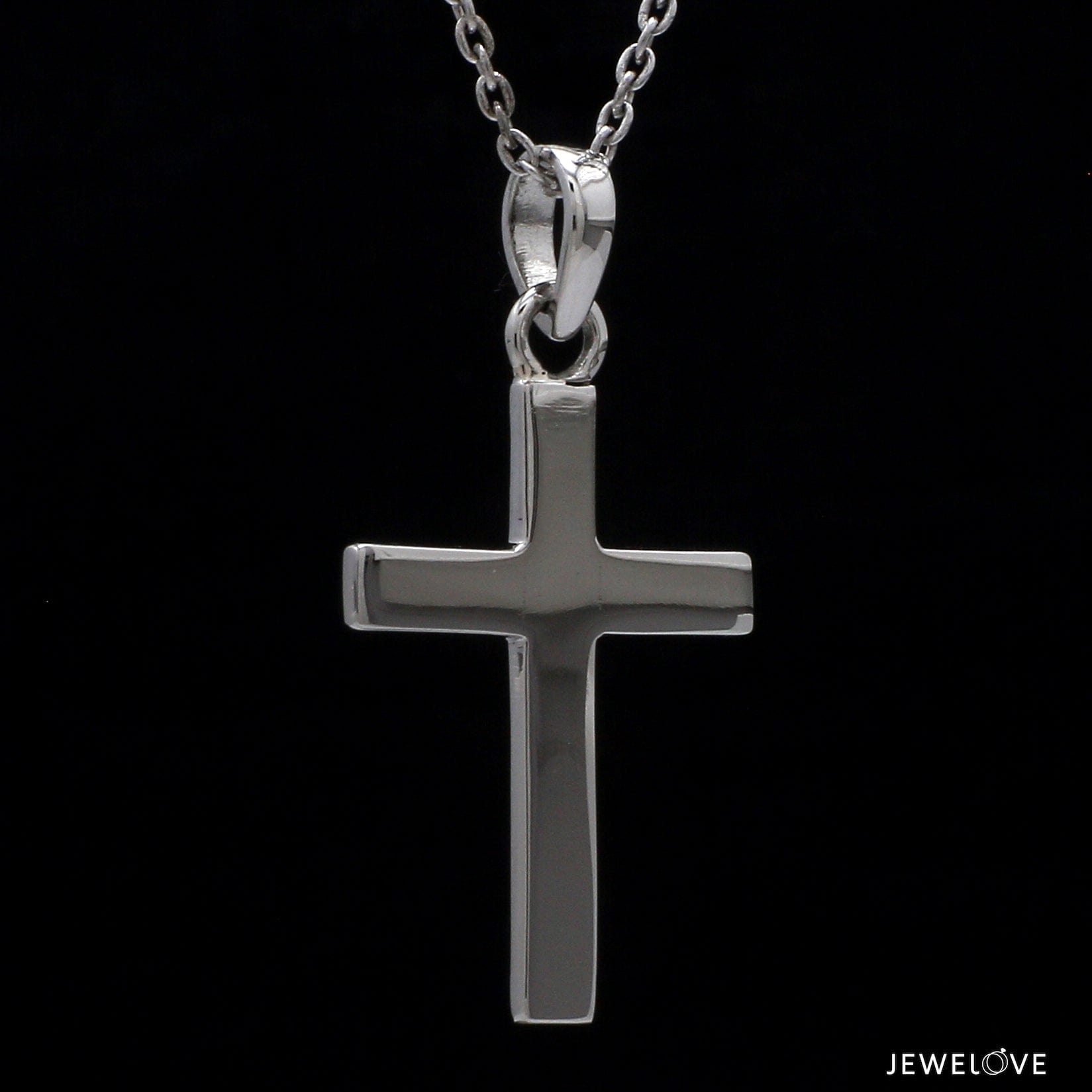 Jewelove™ Pendants 1 inch Plain Platinum Cross Pendant JL PT P 243