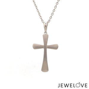 Jewelove™ Pendants Plain Platinum Cross Pendant with Matte Finish JL PT P 243-A