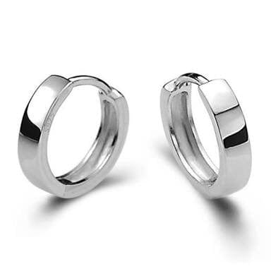 Mens Classic Hoop Earrings in 92.5 Sterling Silver - 1.2mm Thickness - –  HighSpark