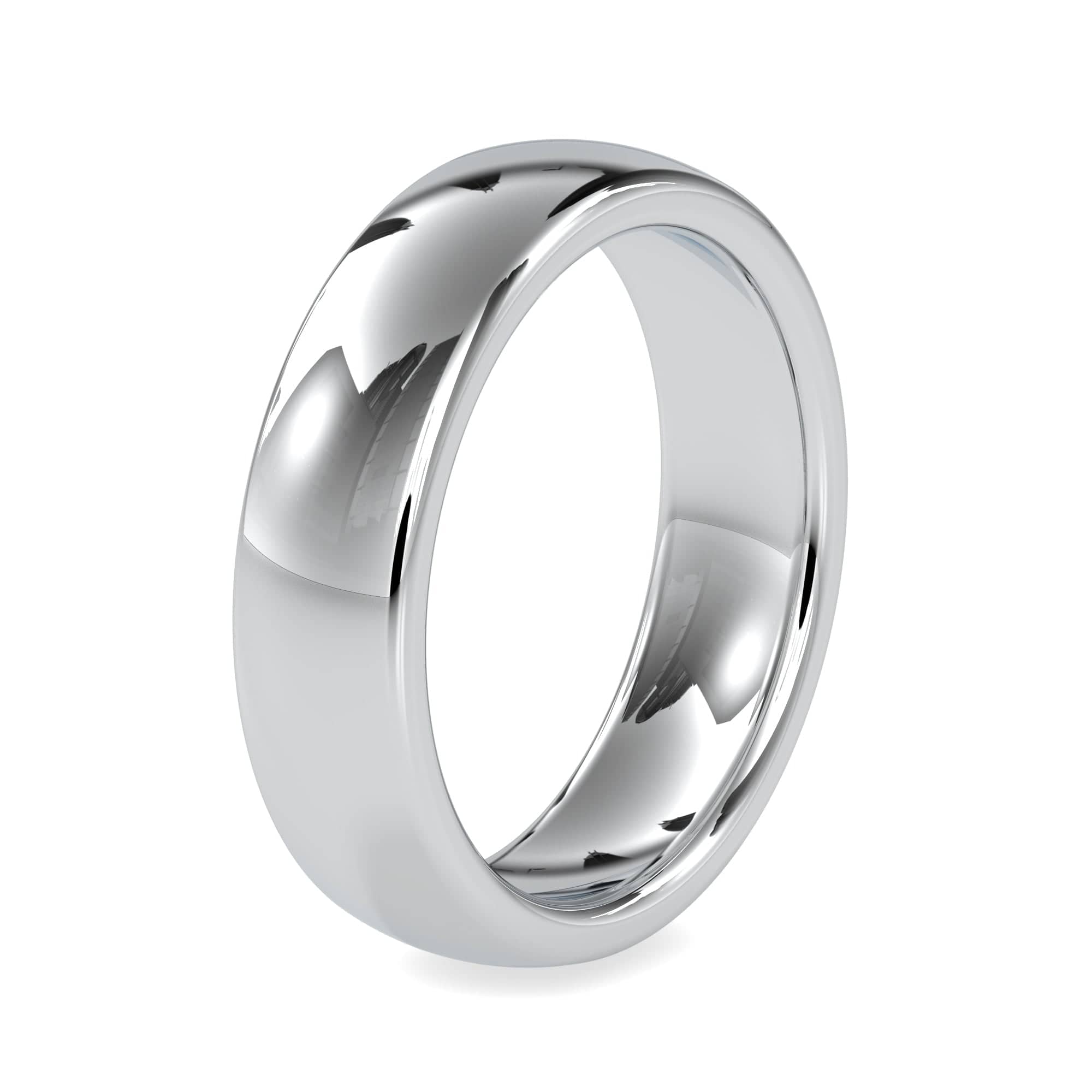 Jewelove™ Rings Men's Band only Plain Platinum Hi-Polish Ring for Men JL PT 0022