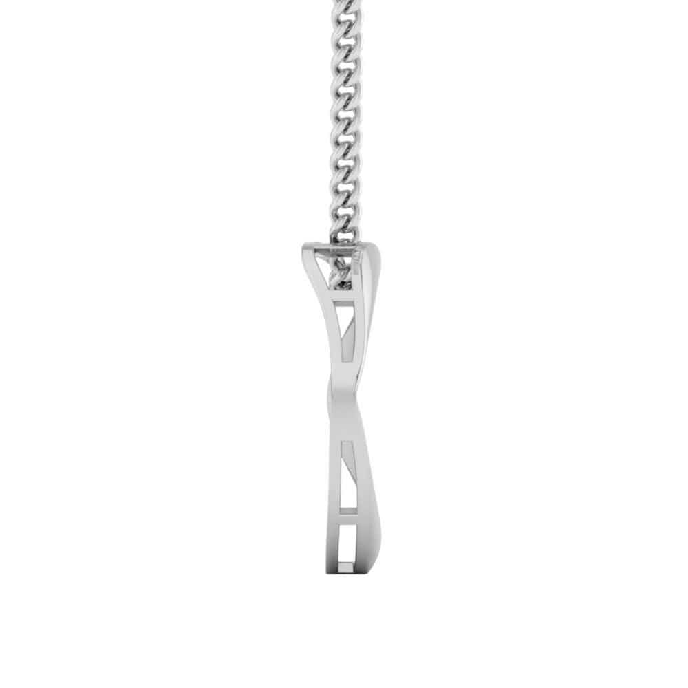 Side View of Platinum Love Pendant with Diamonds JL PT P 8093