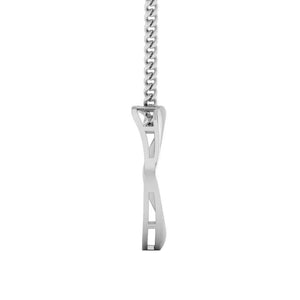 Side View of Platinum Love Pendant with Diamonds JL PT P 8093