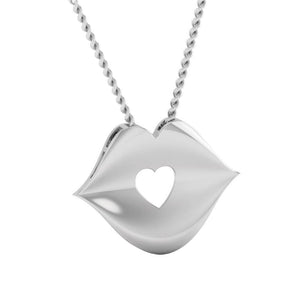 Front Side View of Platinum Love Pendant with Diamonds JL PT P 8093