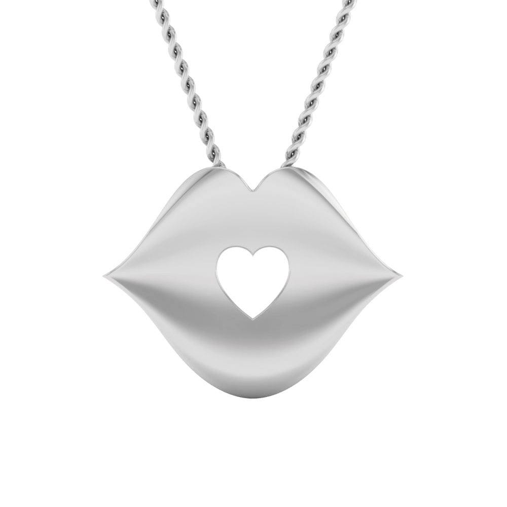 Front View of Platinum Love Pendant with Diamonds JL PT P 8093