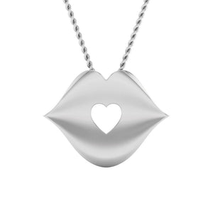 Front View of Platinum Love Pendant with Diamonds JL PT P 8093