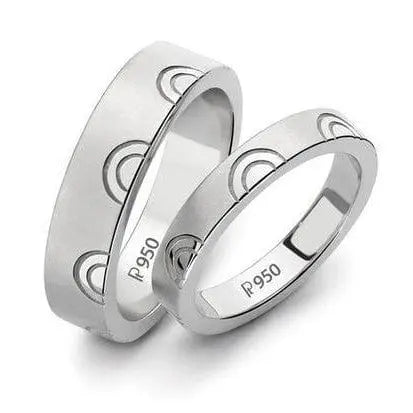 Jewelove™ Rings Both Plain Platinum Love Bands SJ PTO 133