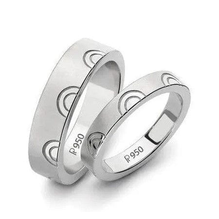 Jewelove™ Rings Both Plain Platinum Love Bands SJ PTO 133