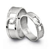 Jewelove™ Rings Plain Platinum Love bands with a Groove SJ PTO 216