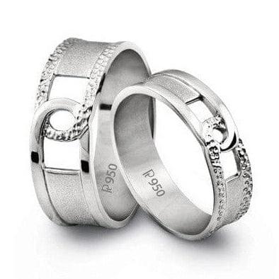 Jewelove™ Rings Plain Platinum Love bands with a Groove SJ PTO 216