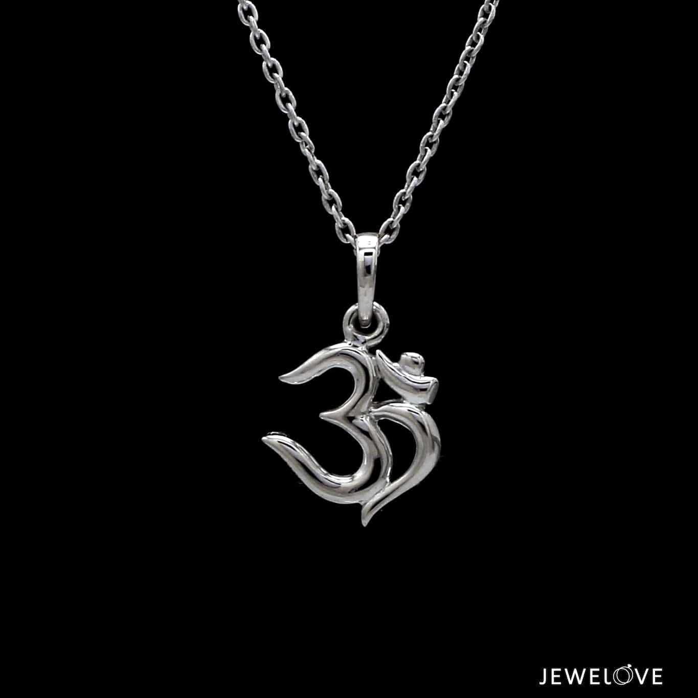 Jewelove™ Pendants Plain Platinum Om Pendant JL PT OM-1