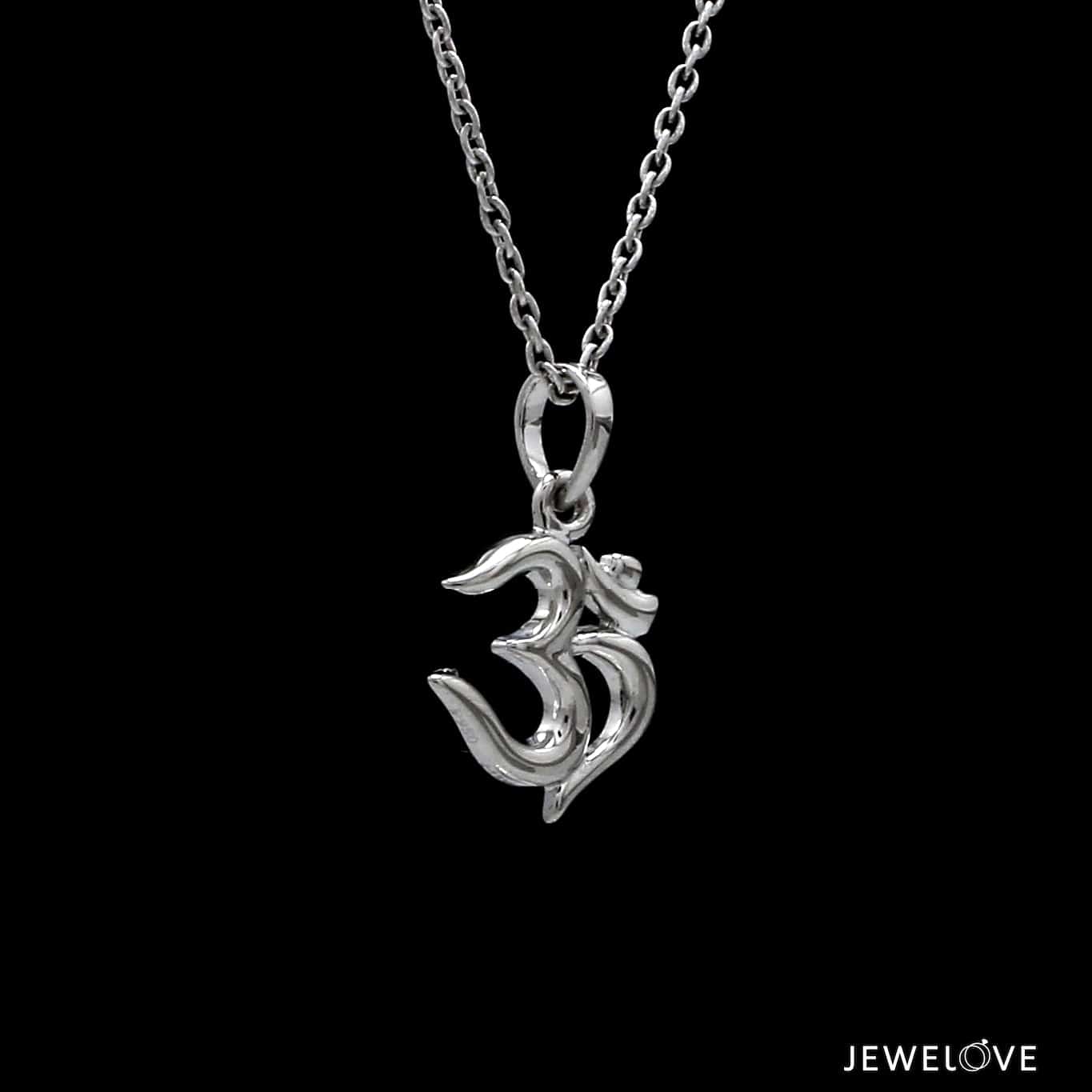 Jewelove™ Pendants Plain Platinum Om Pendant JL PT OM-1