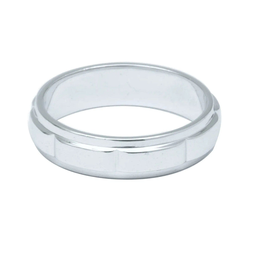 Jewelove™ Rings Men's Band only Plain Platinum Ring for Men with Raised Sections JL PT 494