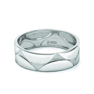 Jewelove™ Rings Men's Band only Plain Platinum Ring with Grooves for Men SJ PTO 231