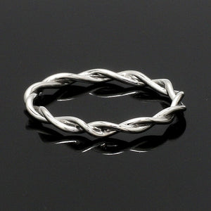 Jewelove™ Rings Women's Band Only Plain Platinum Rope Ring for Women JL PT 1386