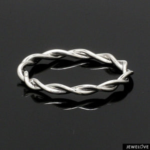 Jewelove™ Rings Women's Band Only Plain Platinum Rope Ring for Women JL PT 1386