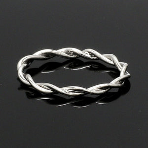 Jewelove™ Rings Women's Band Only Plain Platinum Rope Ring for Women JL PT 1386