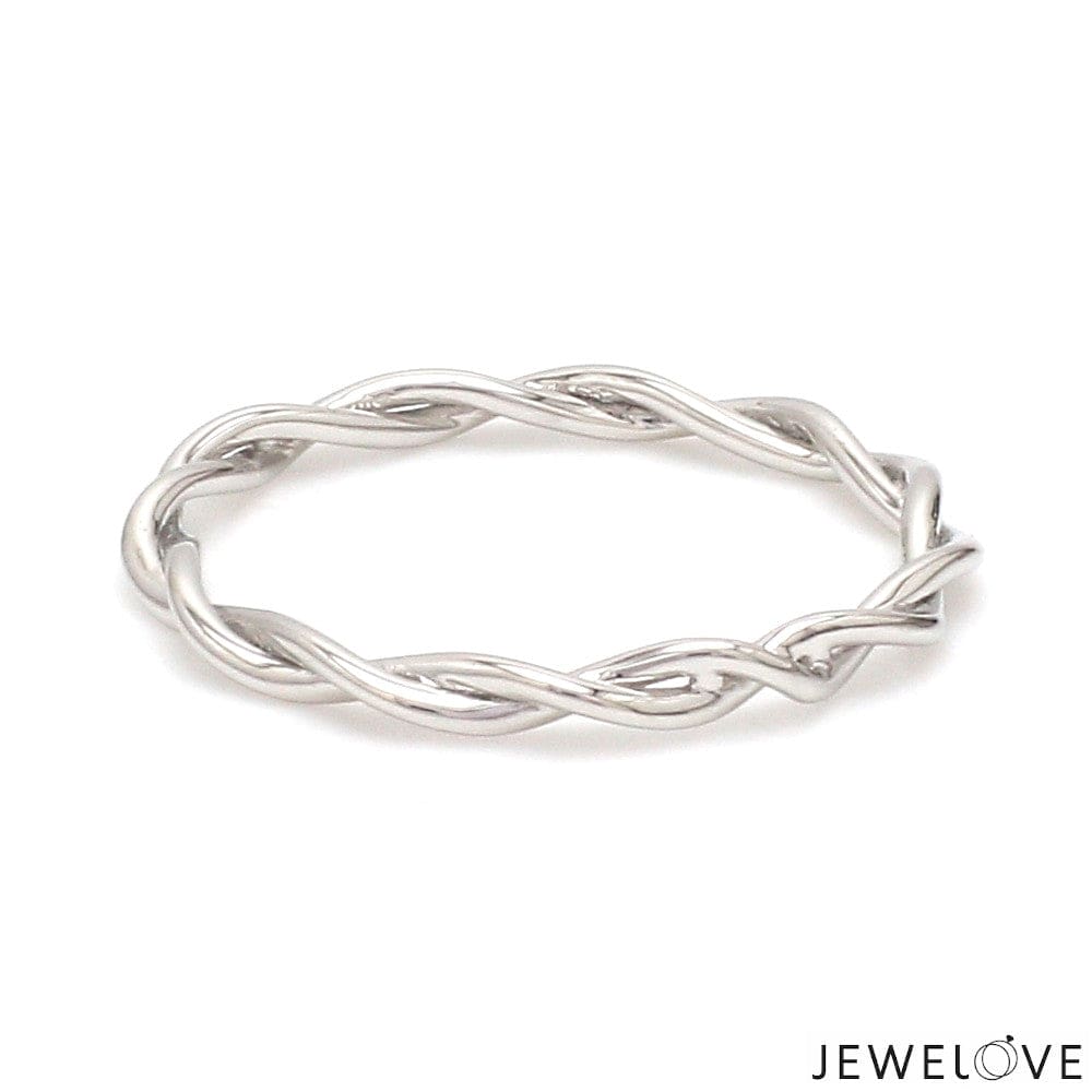 Jewelove™ Rings Women's Band Only Plain Platinum Rope Ring for Women JL PT 1386