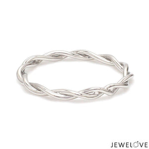 Jewelove™ Rings Women's Band Only Plain Platinum Rope Ring for Women JL PT 1386