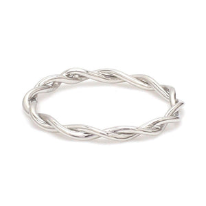 Jewelove™ Rings Women's Band Only Plain Platinum Rope Ring for Women JL PT 1386