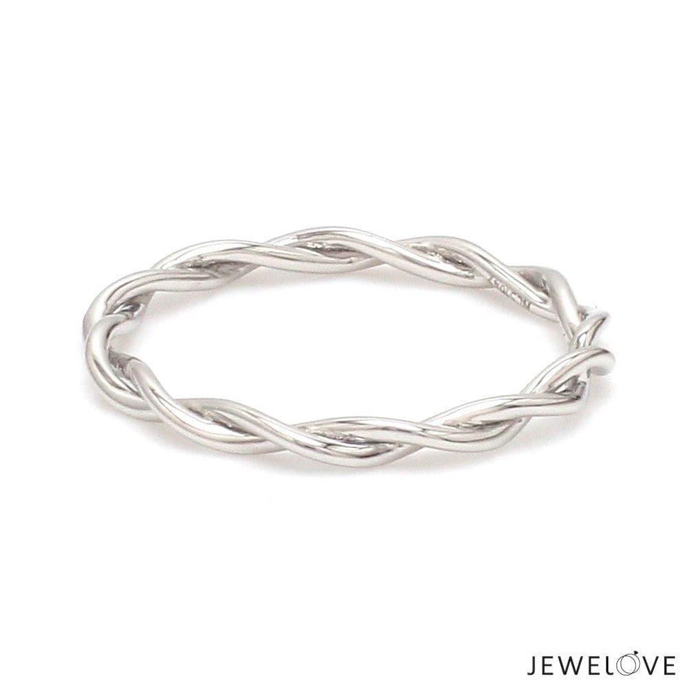 Jewelove™ Rings Women's Band Only Plain Platinum Rope Ring for Women JL PT 1386