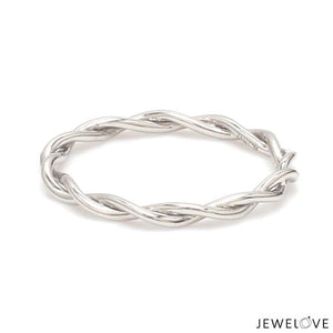 Jewelove™ Rings Women's Band Only Plain Platinum Rope Ring for Women JL PT 1386