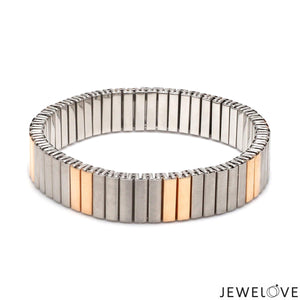 Jewelove™ Bangles & Bracelets Platinum & 18K Rose Gold Flexible Bracelet for Men JL PTB 1232