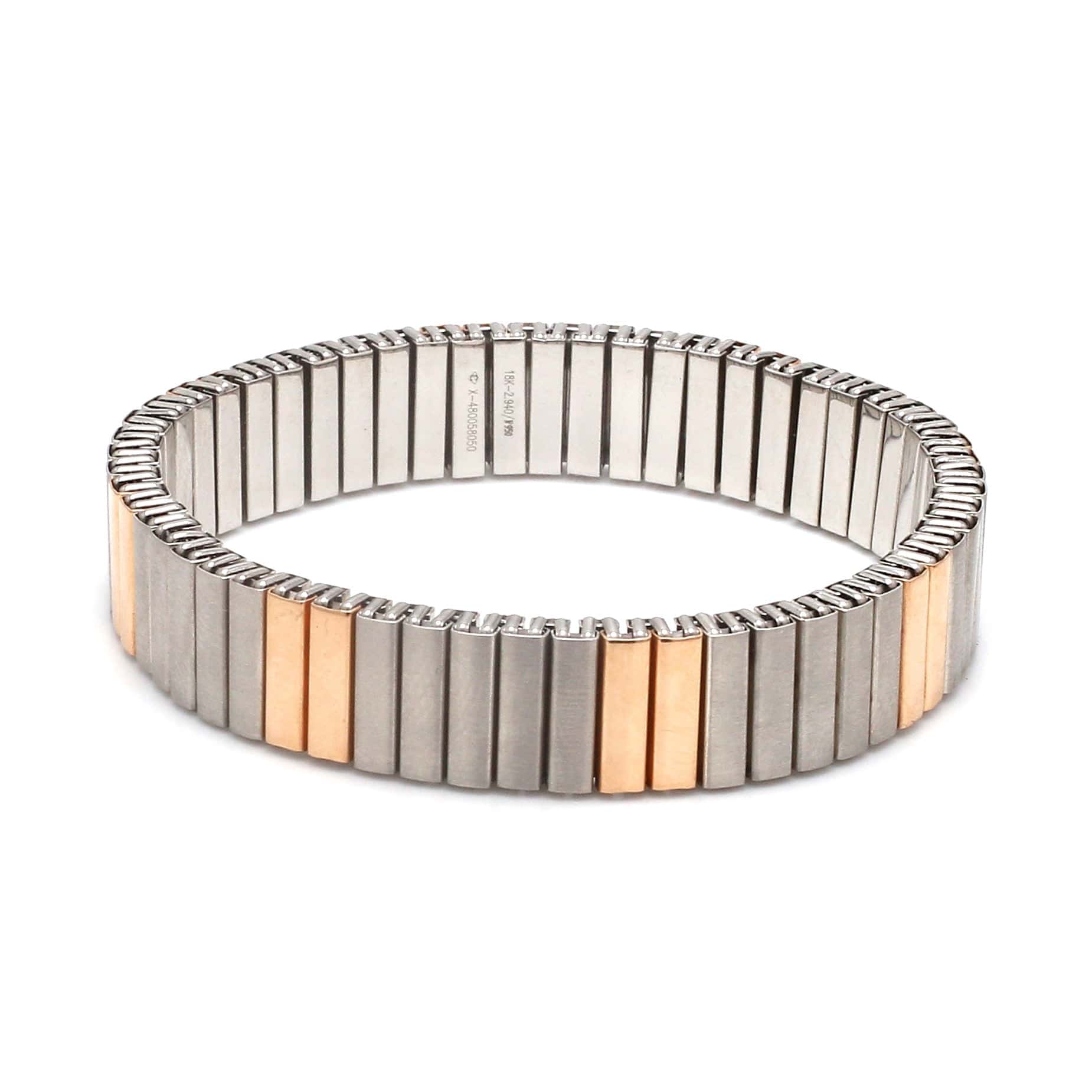 Jewelove™ Bangles & Bracelets Platinum & 18K Rose Gold Flexible Bracelet for Men JL PTB 1232