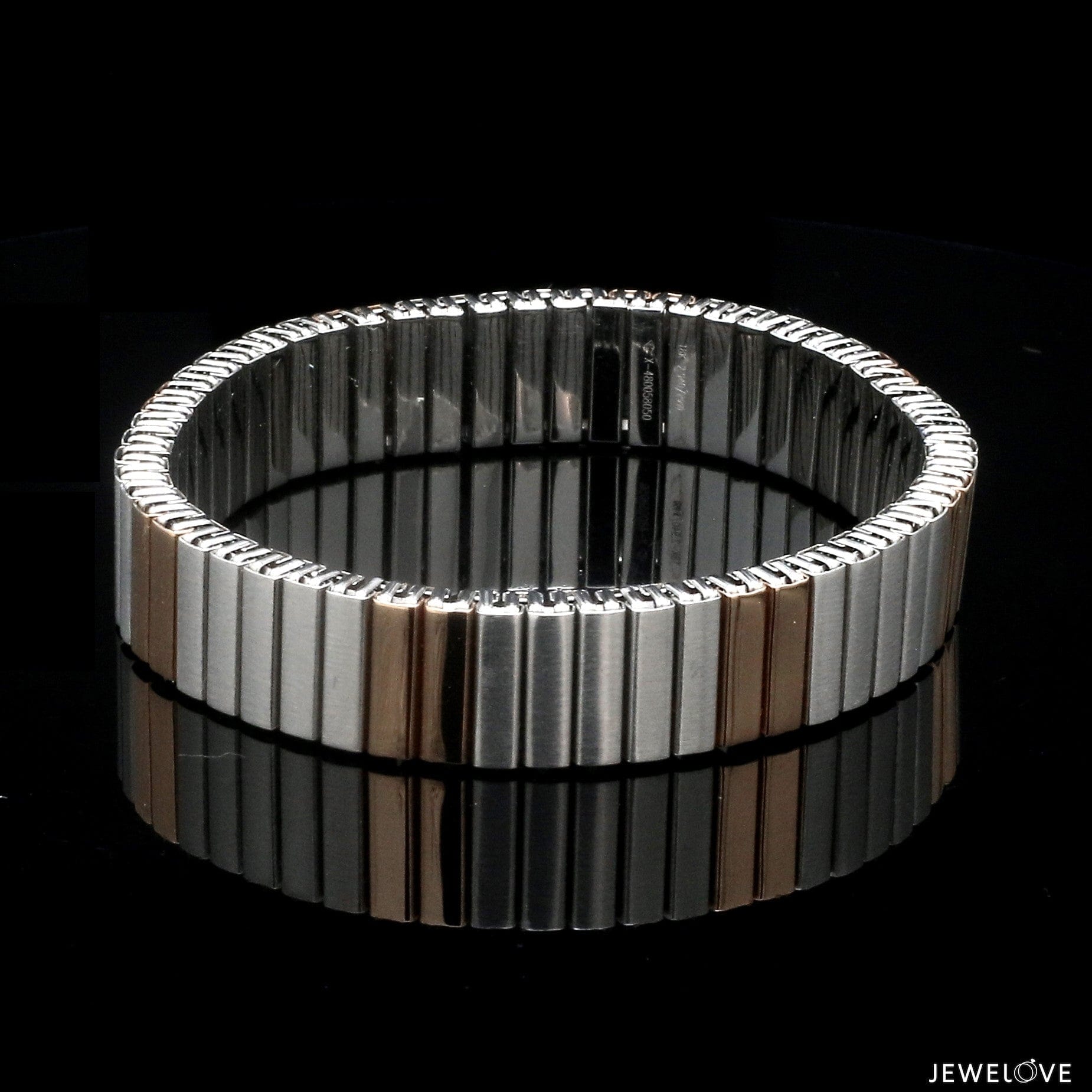 Jewelove™ Bangles & Bracelets Platinum & 18K Rose Gold Flexible Bracelet for Men JL PTB 1232