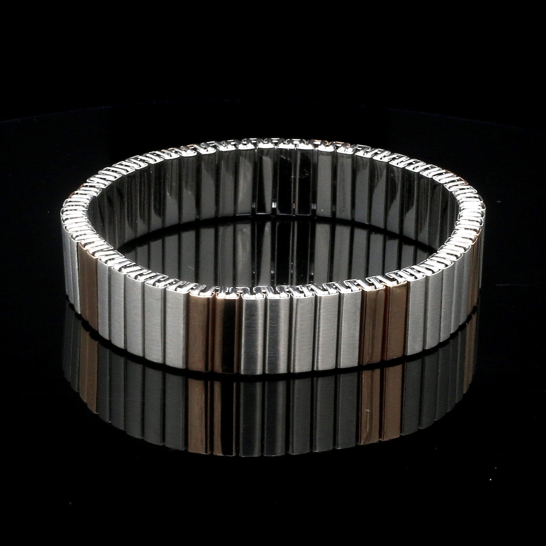 Jewelove™ Bangles & Bracelets Platinum & 18K Rose Gold Flexible Bracelet for Men JL PTB 1232