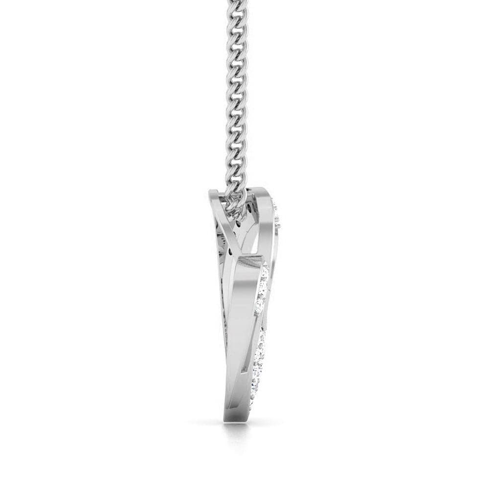 Side View of Platinum Love Pendant with Diamonds JL PT P 8089