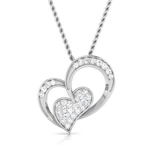 Front View of Platinum Love Pendant with Diamonds JL PT P 8089