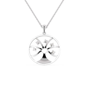 Jewelove™ Pendants Platinum 5 Diamond in Circle Pendant for Women JL PT P 1220