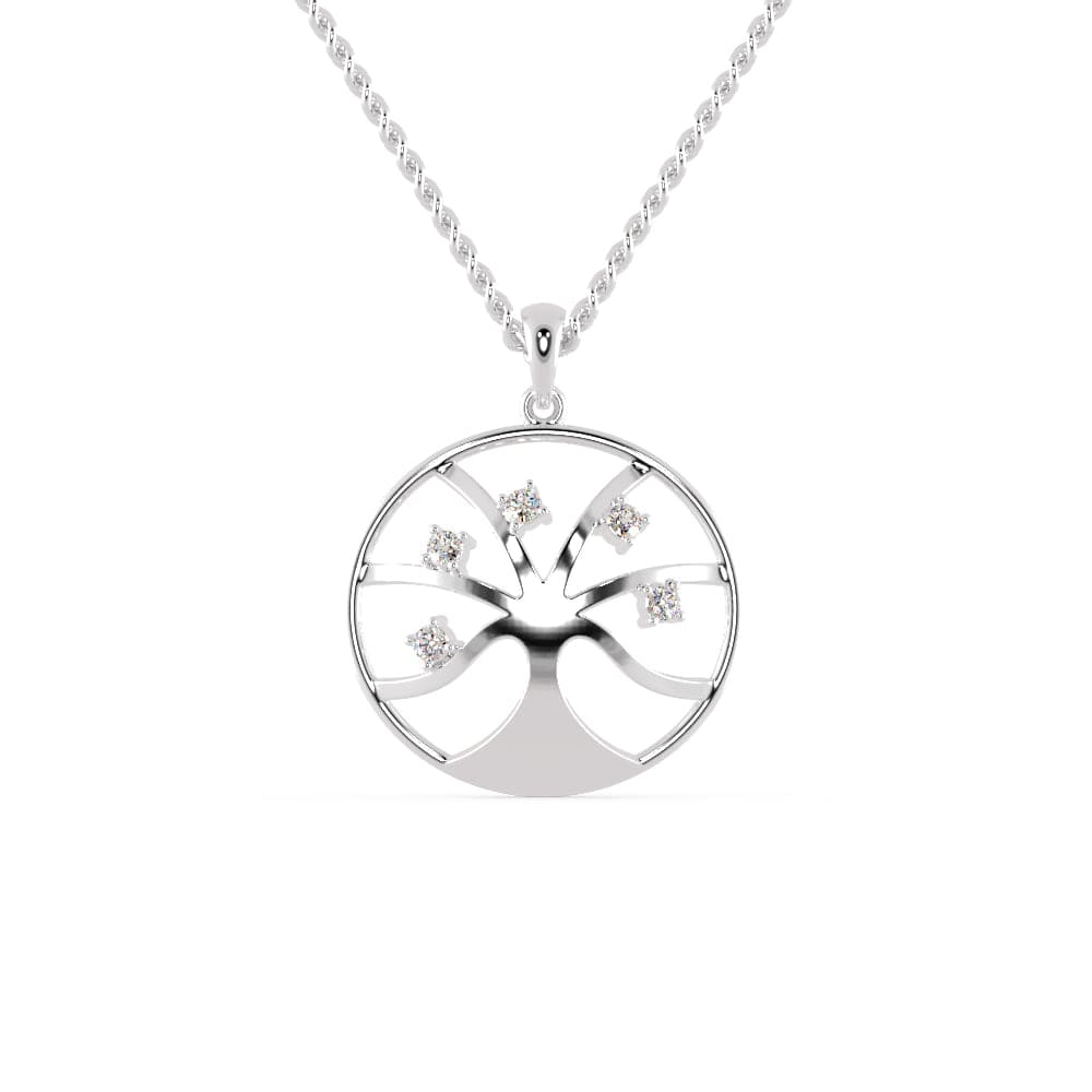 Jewelove™ Pendants SI IJ Platinum 5 Diamond in Circle Pendant for Women JL PT P 1220