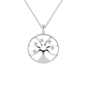 Jewelove™ Pendants SI IJ Platinum 5 Diamond in Circle Pendant for Women JL PT P 1220