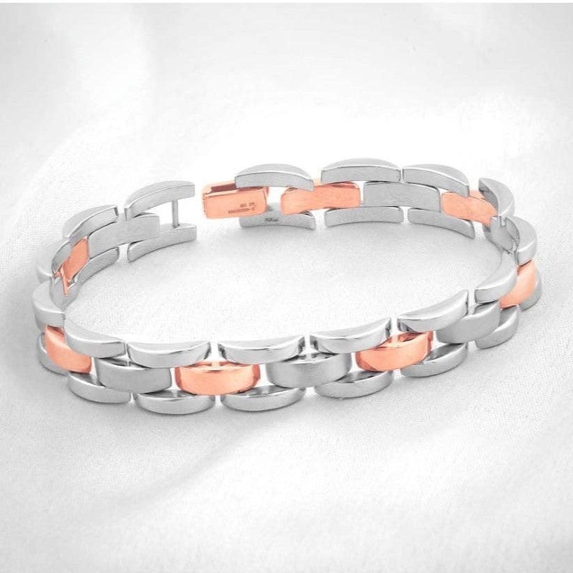 Jewelove™ Bangles & Bracelets Platinum and Rose Gold Bracelet for Men JL PTB 0377