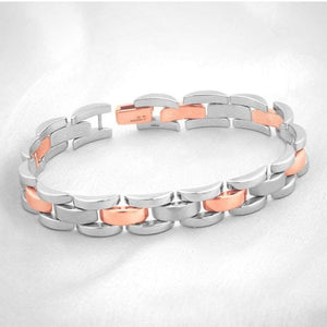 Jewelove™ Bangles & Bracelets Platinum and Rose Gold Bracelet for Men JL PTB 0377