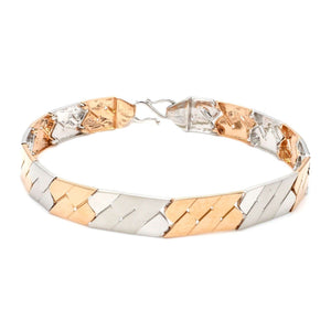 Jewelove™ Bangles & Bracelets Platinum and Rose Gold Bracelet for Men JL PTB 778