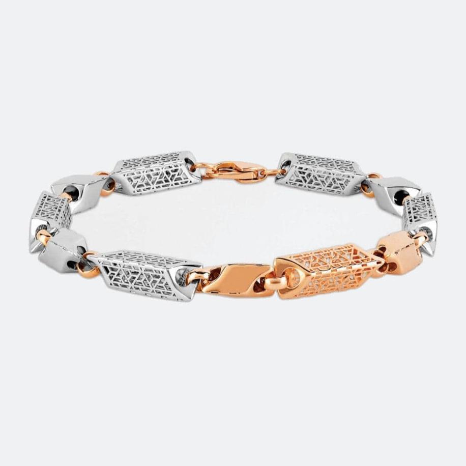 Jewelove™ Bangles & Bracelets Platinum and Rose Gold Bracelet for Men JL PTB 838