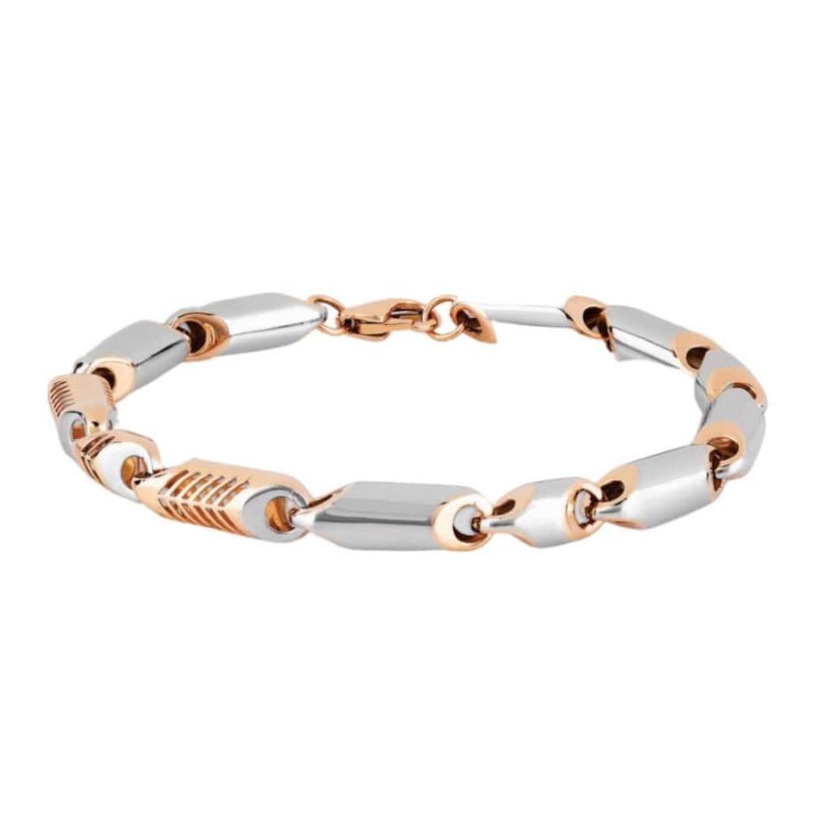 Jewelove™ Bangles & Bracelets Platinum and Rose Gold Bracelet for Men JL PTB 840