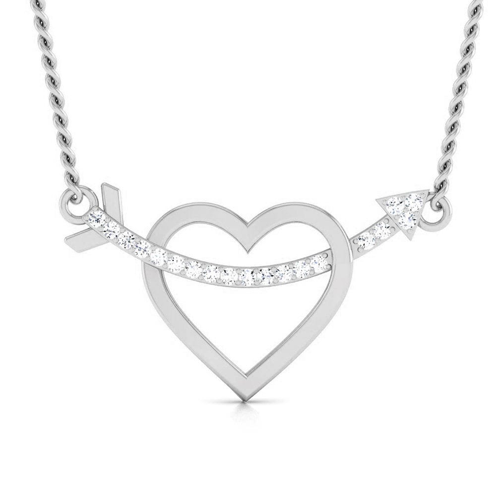 Front View of Platinum Heart Pendant with Diamonds JL PT P 8079