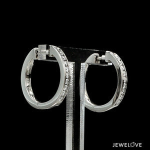 Jewelove™ Earrings Platinum Bali Earrings with Diamonds  JL PT E 332