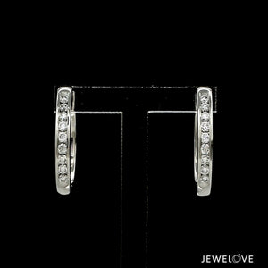 Jewelove™ Earrings Platinum Bali Earrings with Diamonds  JL PT E 332