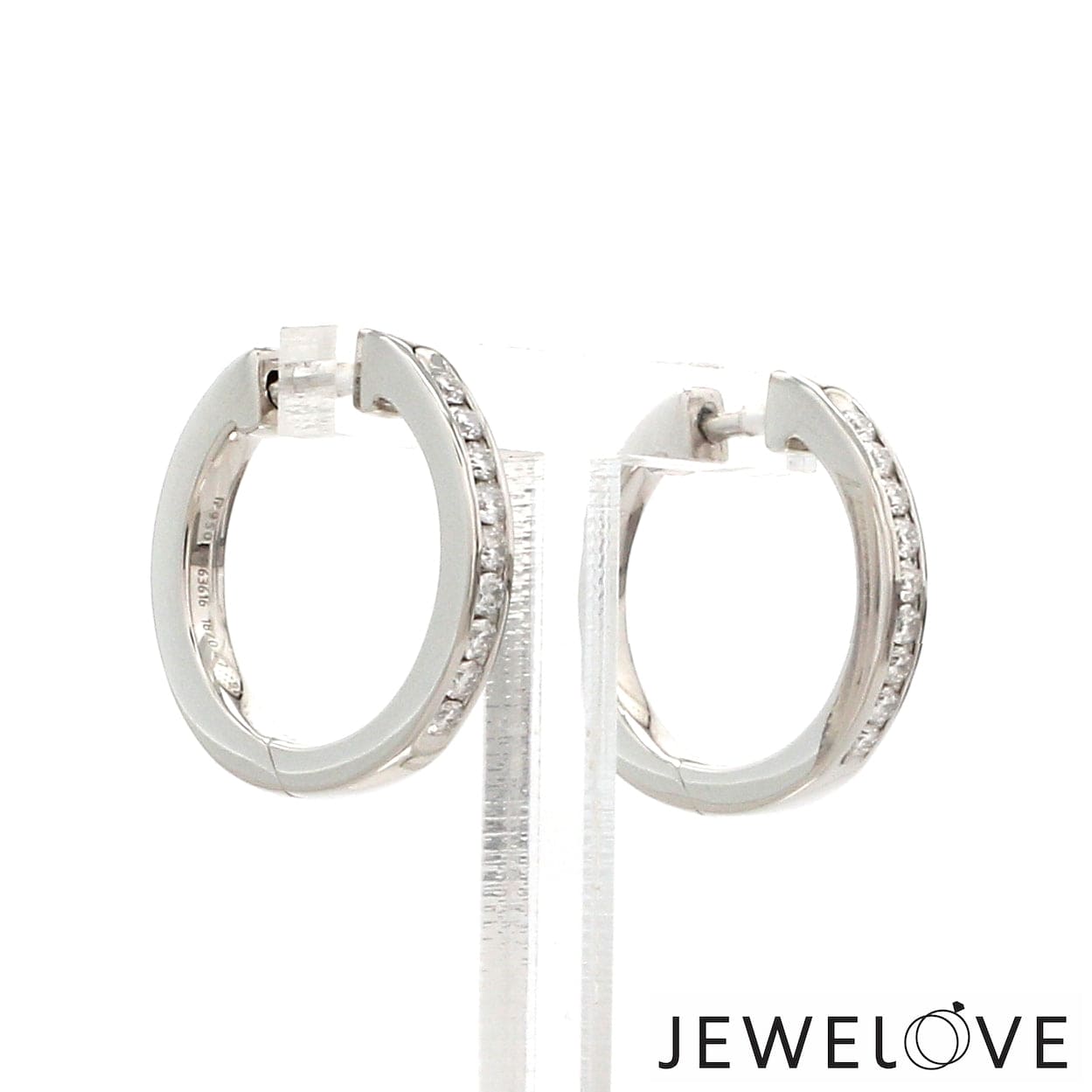 Jewelove™ Earrings Platinum Bali Earrings with Diamonds  JL PT E 332