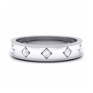 Jewelove™ Rings Platinum Band for Men with 5 Diamonds JL PT 5851