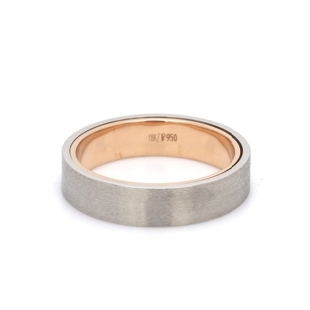 Jewelove™ Rings Platinum Band with Rose Gold Base & Matte Finish JL PT 637