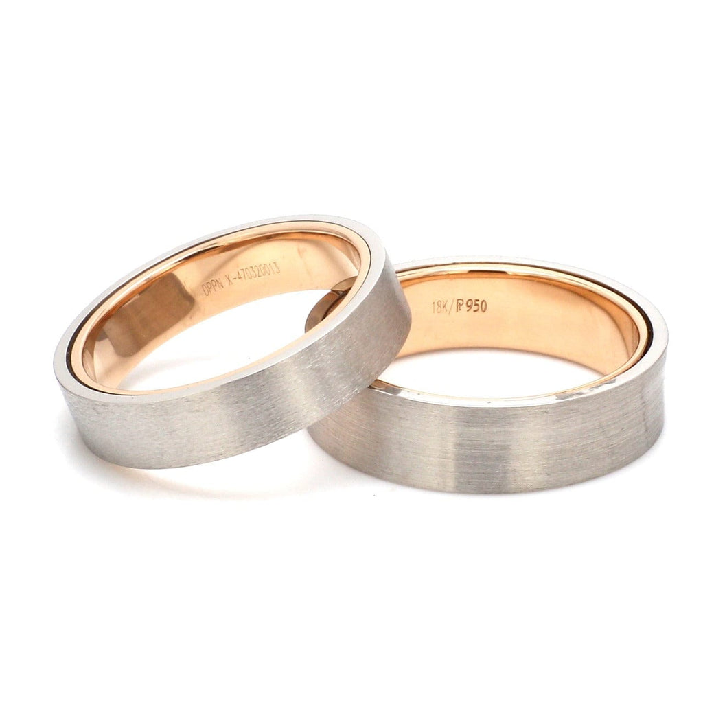 Jewelove™ Rings Platinum Band with Rose Gold Base & Matte Finish JL PT 637